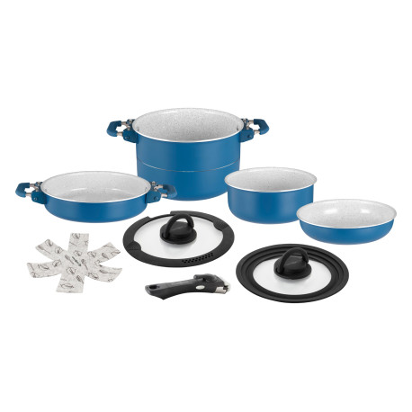  POPOTE CAREZZA MAGNET O 22 CM BLEU 7 PIECES BRUNNER