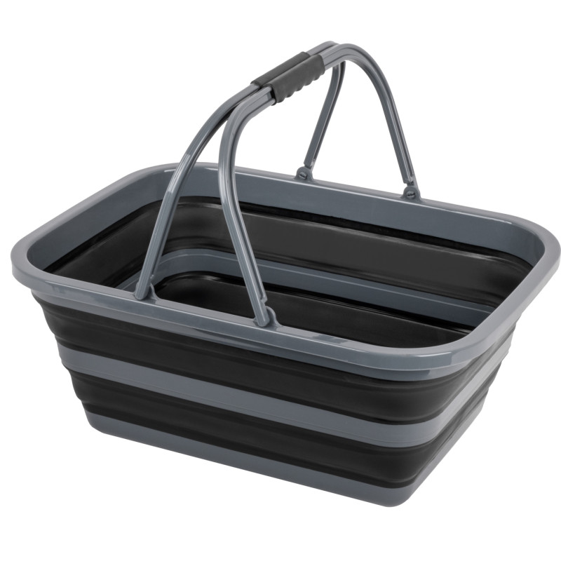  PANIER RETRACTABLE HOLBALL FOLD AWAY GRIS ET NOIR 16 L - BRUNNER